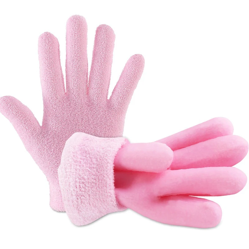 

2 pairs Feather Yarns moisturizing spa gel golves exfoliating whitening beauty hand mask skin care rejuvenation silicone glove