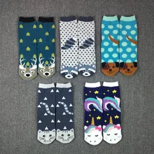 Женские Пушистые Носки Happy Cute animals, единорог, енот, размер США 5-10, европейский размер 35-42(с ароматом