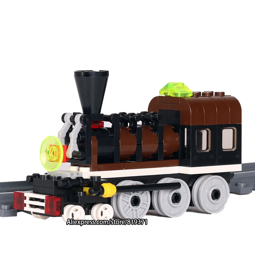 

Building Blocks New 2017 Toy Orange Live Steam Train With Tracks Railroad Conveyance Bricks Compatible with LegoeINGlys 26091