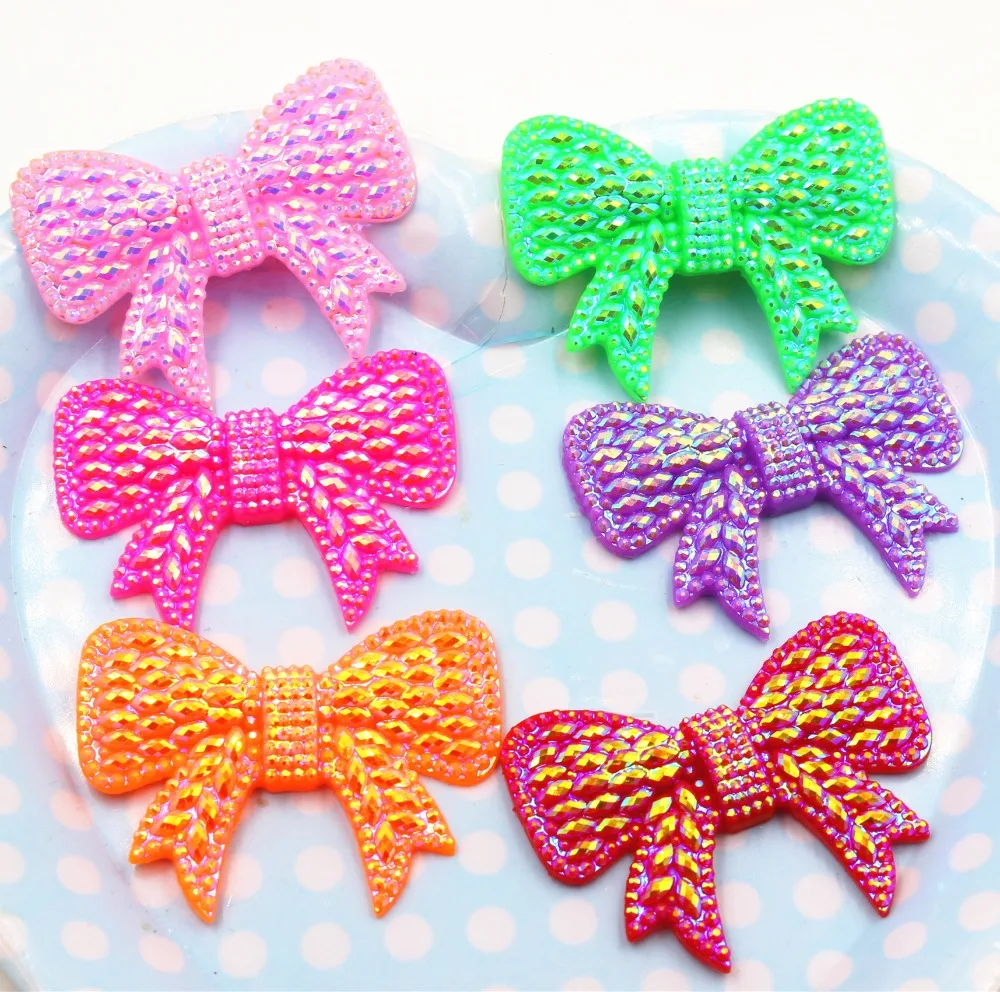 

20pcs/lot flat back resin bow mix color resin cabochons accessories 57*42mm