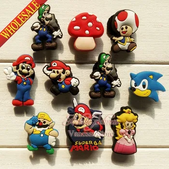 

20pcs Super Mario Bros PVC shoe charms shoes decoration shoe accessories fit croc wristbands Kid's gift party gift