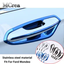 MCrea Авто Стайлинг Нержавеющая сталь наклейки для Ford Mondeo MK5 Внешний Дверные ручки чаши охватывает кадр аксессуары