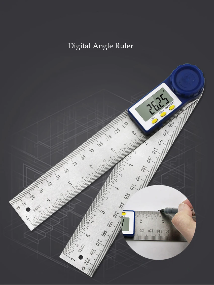 Цифровая угловая линейка 0-200 мм нержавеющая сталь электронный транспортир Инклинометр Гониометр Высокая точность угол измерительная линейка