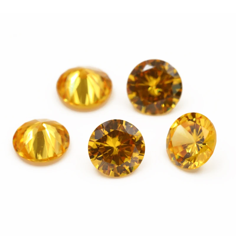 

3mm~10mm Factory Golden Yellow Round Shape Crystal Zirconia Gemstone For Sale