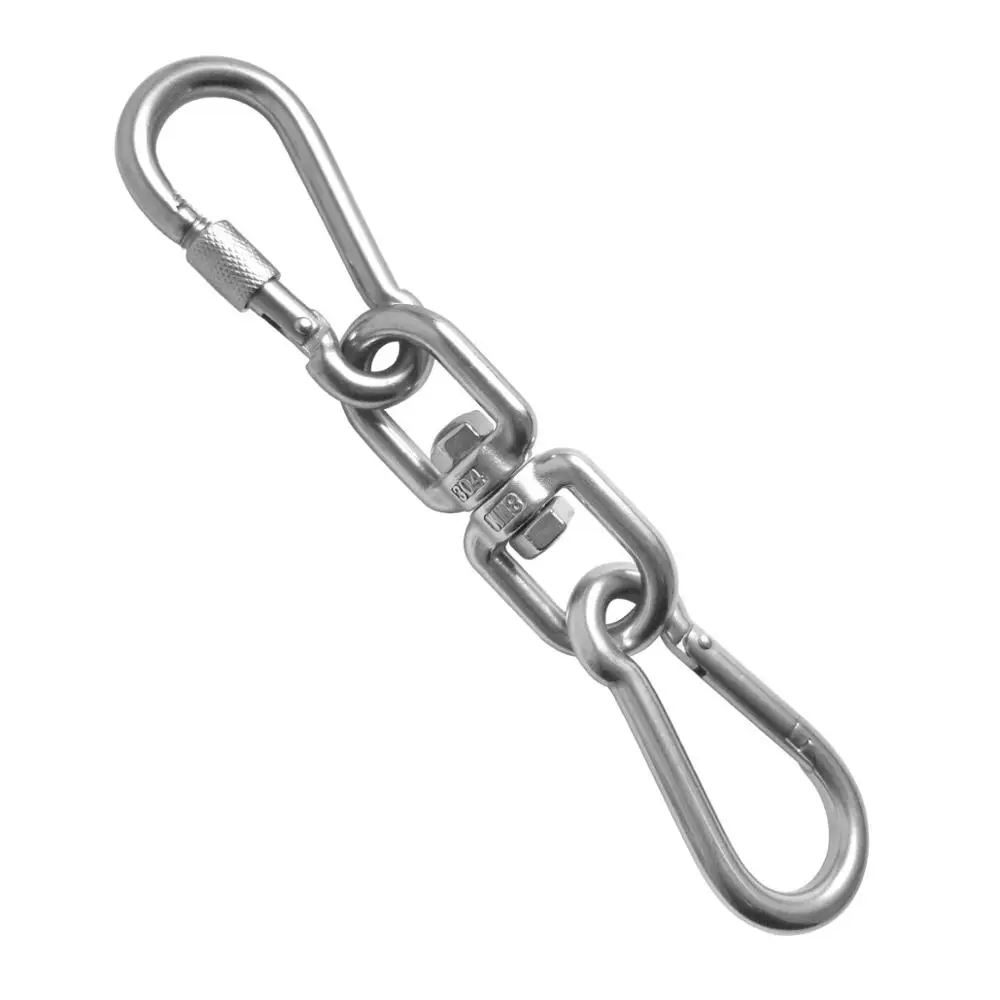 10pcs 8MM STAINLESS STEEL SNAP HOOK CARABINER MOUNTING SHADE SAIL CLIMBING CD