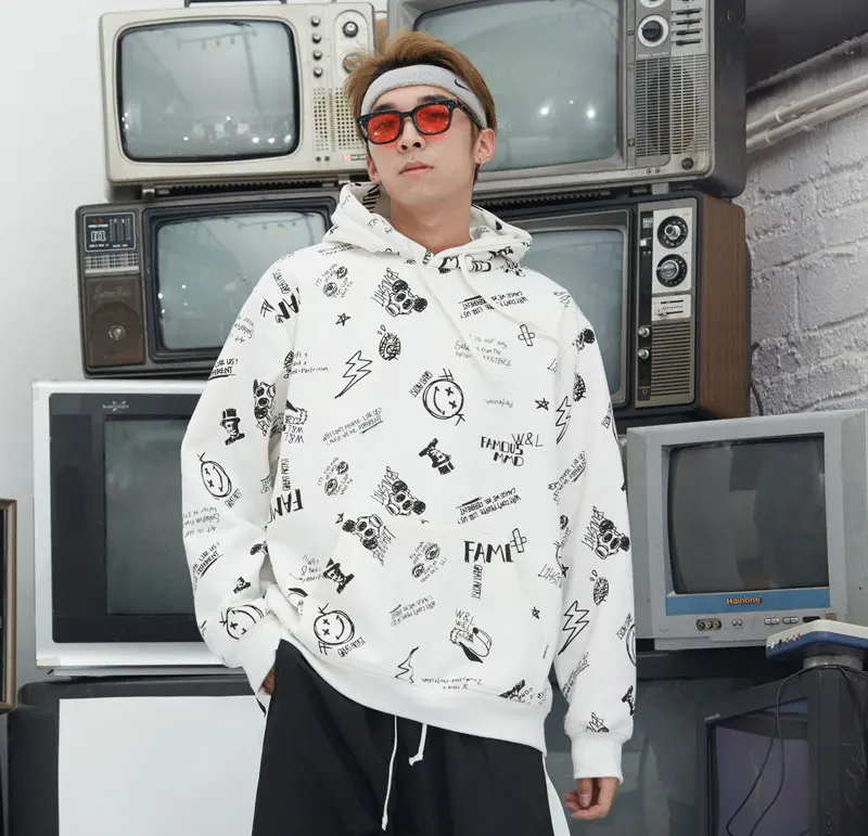Graffiti Pullover Fleece Hoodies 1
