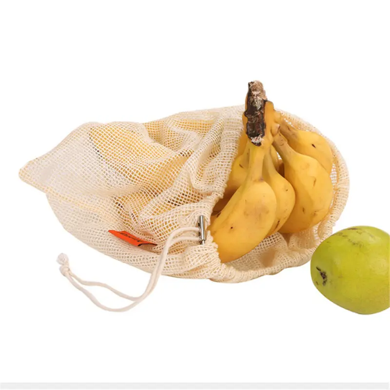 Reusable Cotton Vegetable Bags Home Kitchen Fruit And Vegetable Storage