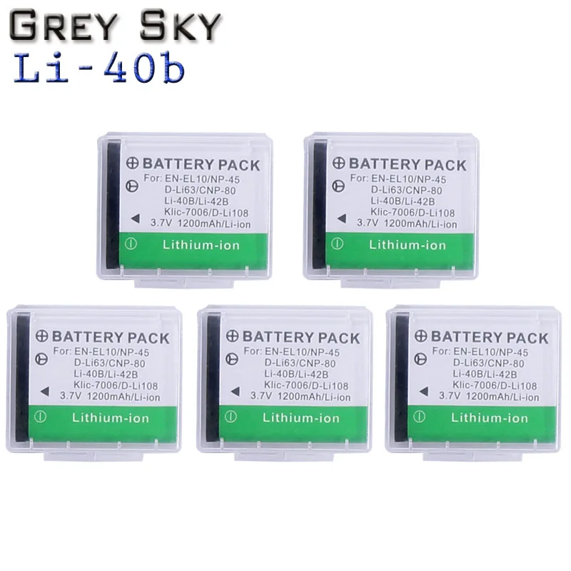 5 battery 6 x Li-40B LI-42B LI 40B 42B LI40B батареи+ ЖК USB зарядное устройство для FUJIFILM NP-45 NP 45 NP45 NP 45A 45B 45S для Nikon EN-EL10 - Цвет: 5 battery