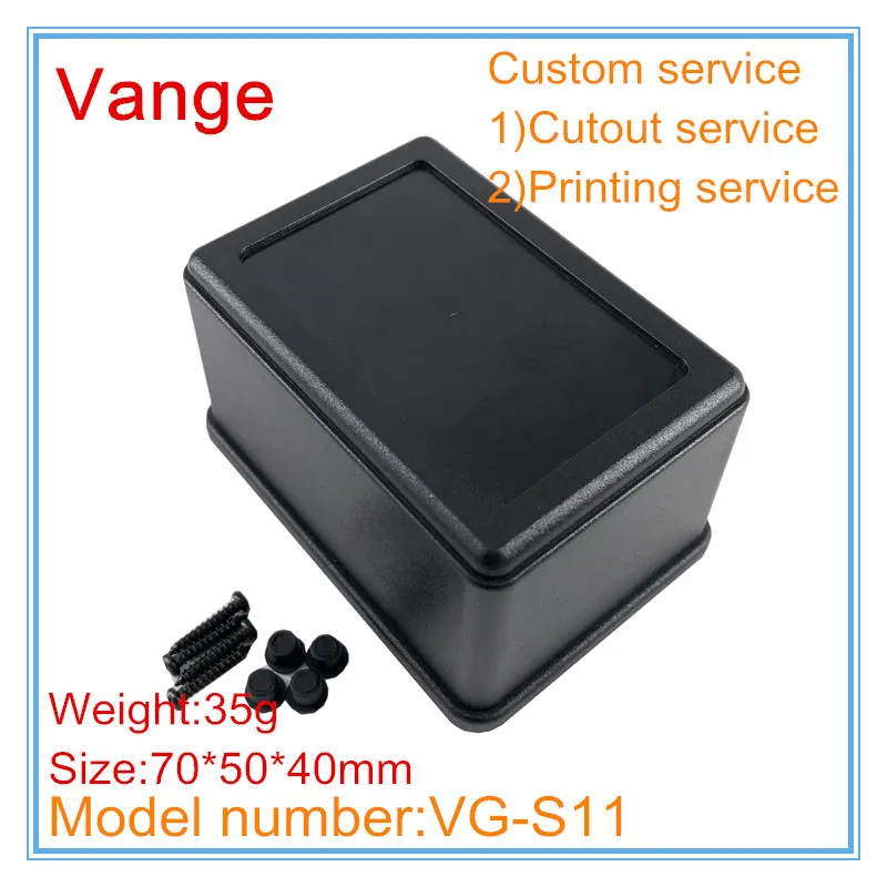 2pcs/lot desktop electrical extrusion box 70*50*40mm ABS plastic enclosure injection footpad included for PCB module device |