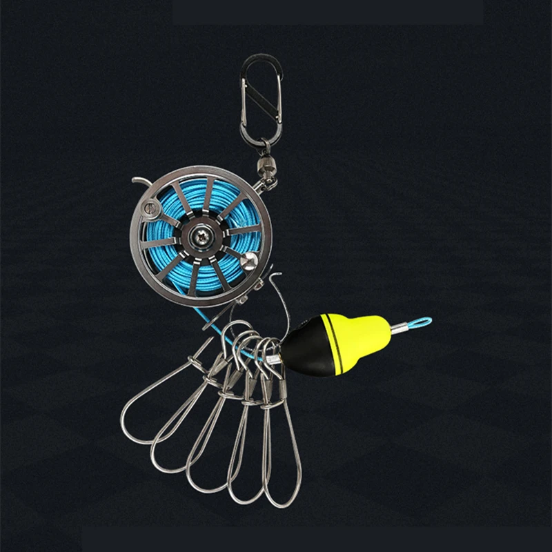 6M Retractable Reel BadgeFishing Lock Buckle Stainless Steel Live Fish