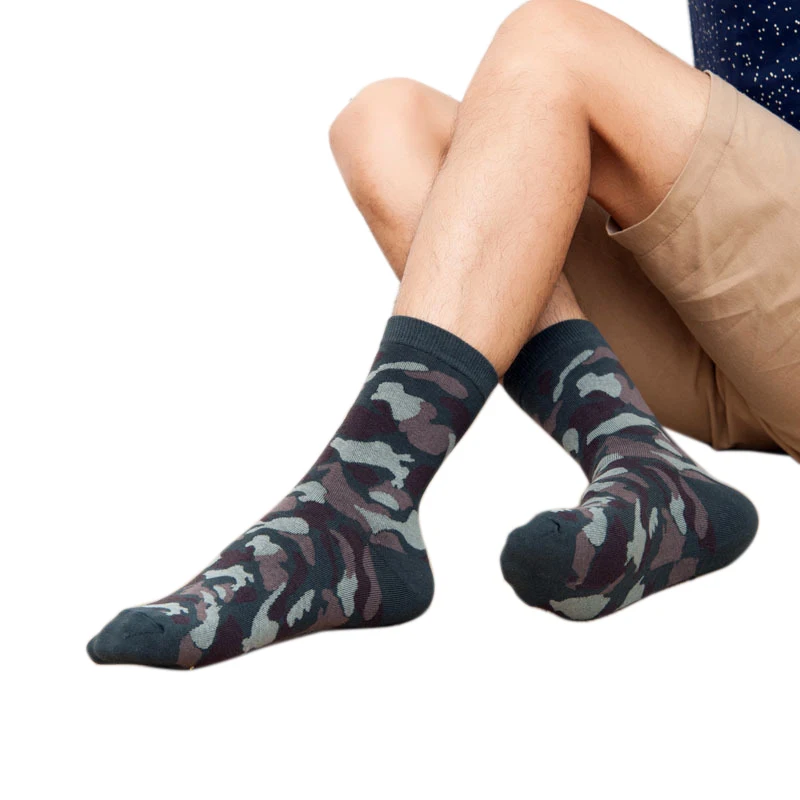 6 Pairs Camo Ankle Socks Camouflage Soft Cotton Crew Forest Stockings