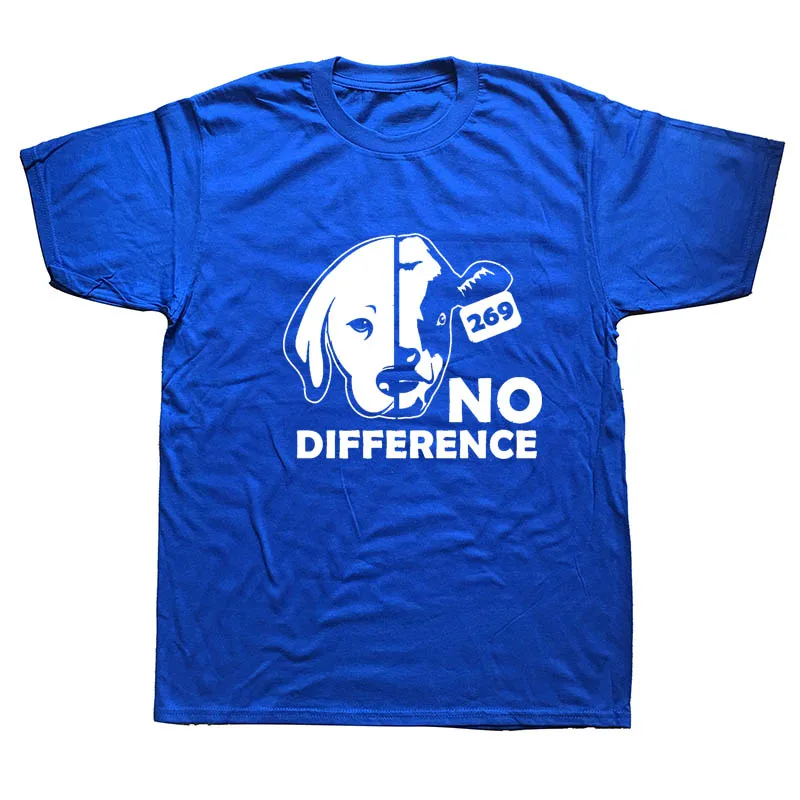 Без разницы, собака корова веган, вегетарианец хип-хоп бойфренд футболки смешные графические модные новые хлопковые футболки с короткими рукавами и круглым вырезом - Цвет: BLUE