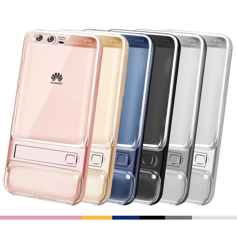 ITEUU P10 P10PLUS PC+ TPU чехол с подставкой для huawei P10 P10 Plus Мягкий противоударный прозрачный чехол с подставкой