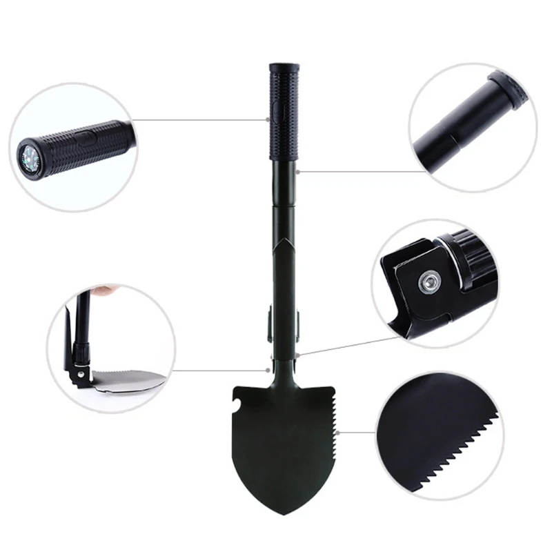 

Multi-Purpose Military Tactical Folding Shovel Camping Hiking Survival Tools New 10166