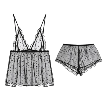 

yomrzl A732 New arrival summer sexy women's pajama set 2 piece thin home style sleepwear deep-v sleep clothes