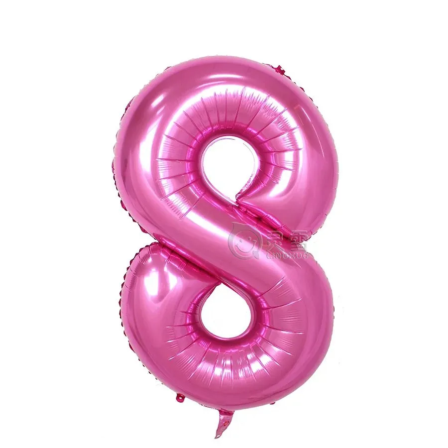 1 шт 4" Золотой Серебряный номер воздушный шарик из алюминиевой фольги гелиевые шары на день рождения, свадьбу, вечеринку, Декор, торжество, надувные воздушные шары - Цвет: pink Number 8