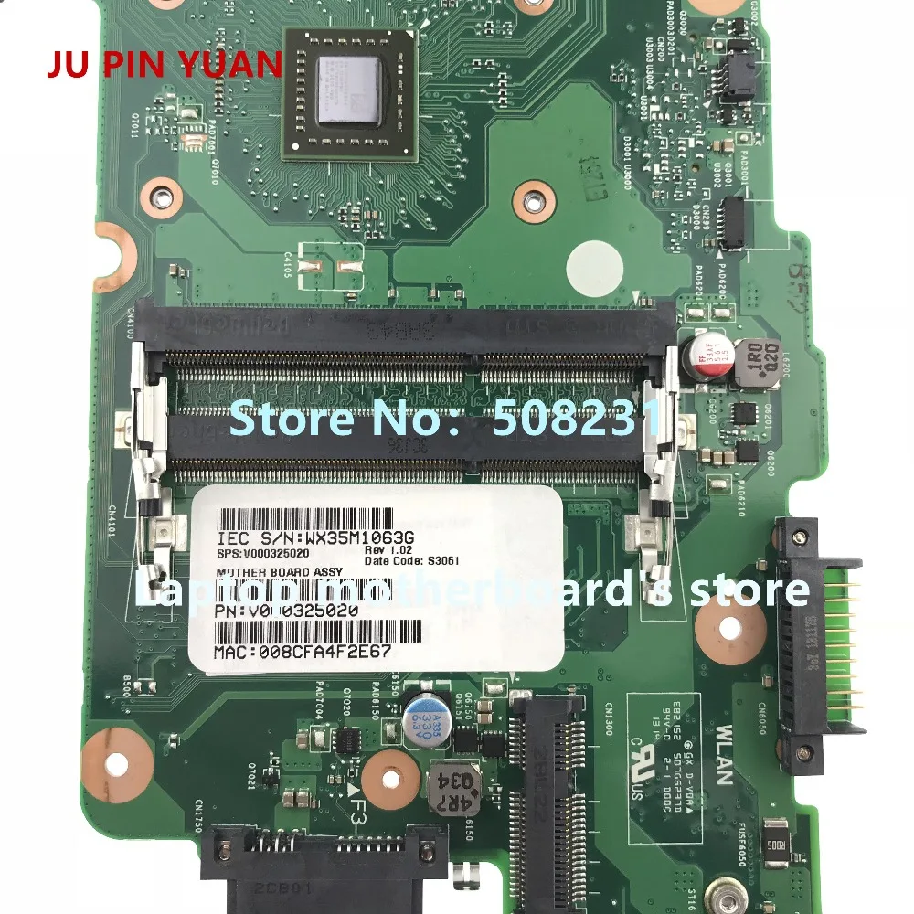 JU PIN юаней V000325020 плата для Toshiba Satellite C50D C50D-A C55D-A C55D-A5201 Материнская плата ноутбука 6050A2565601-MB-A02