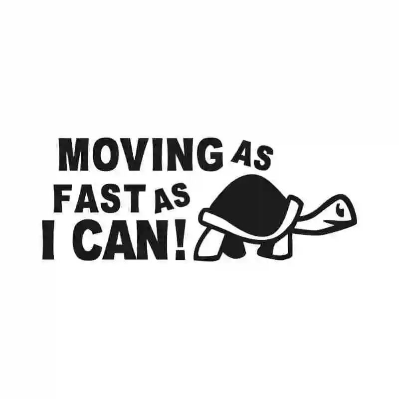 Black Moving As Fast As I Can Turtle Slow Decal Sticker Car Auto Window Decor 