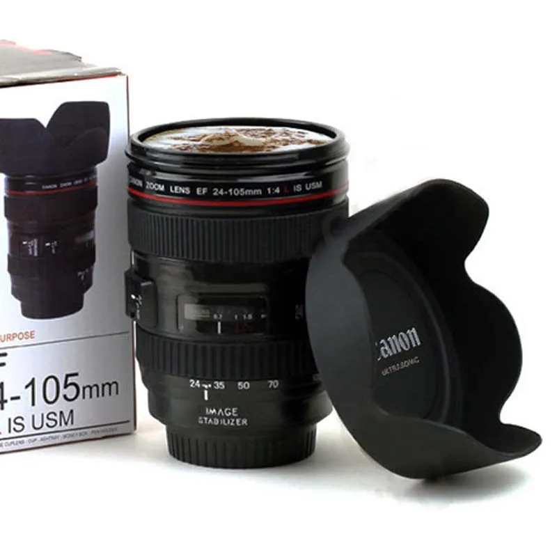 400ml Stainless SLR Camera Lens Mug With Lid New Fantastic Coffee Mugs Tea Cup Novelty Gifts