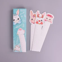 30 шт./кор. милый кролик линейки животных бумажная Закладка для книги канцелярские принадлежности закладки книжные держатели карты сообщения школьные принадлежности papelaria