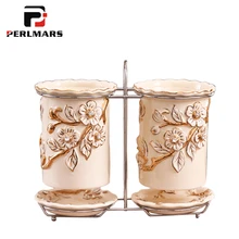 Американский стиль керамические фарфоровые палочки держатель ручной работы рельефные ложки с цветами Вилка Нож дренажная полка Посуда Украшение