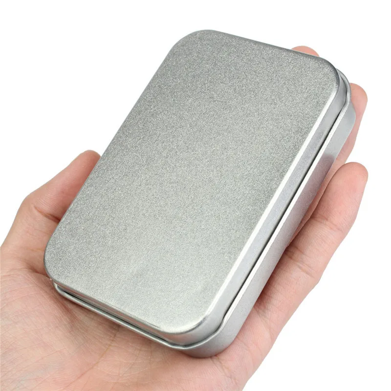 Набор для выживания Олово Higen Крышка маленький пустой серебряный флип металлический ящик для хранения Чехол Органайзер для денег Монета