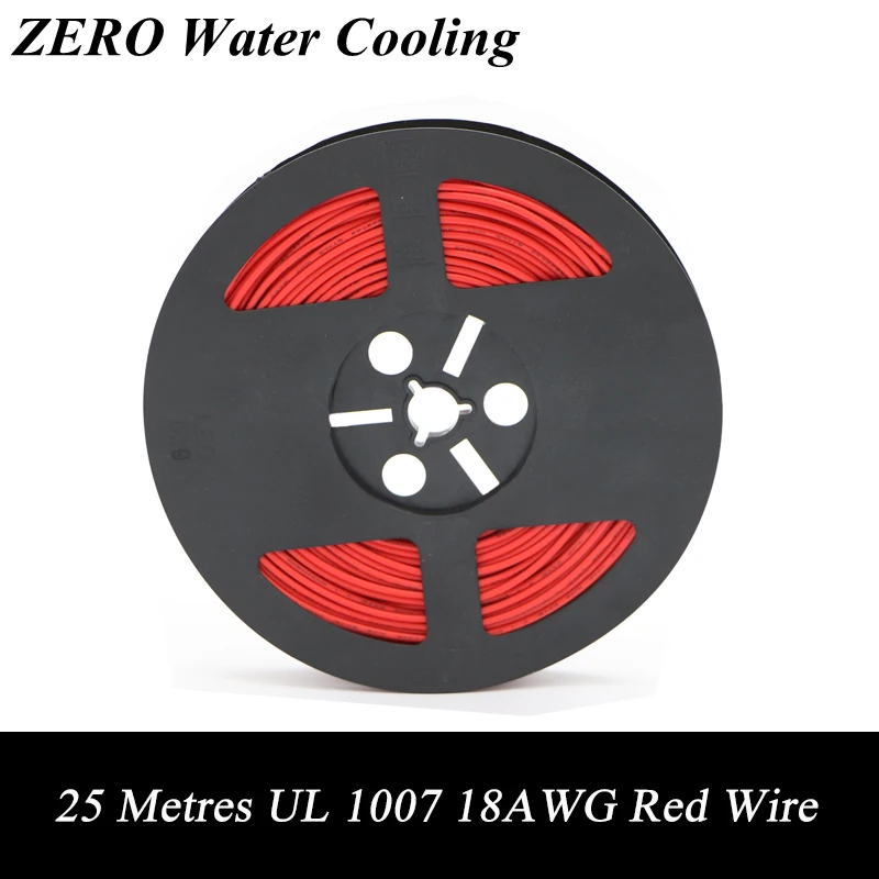

25 метров в рулоне, Красный гибкий многожильный электрический провод UL1007 18AWG, медная проволока для авиакомпаний и печатных плат, Удлинительный модульный кабель для ПК ATX