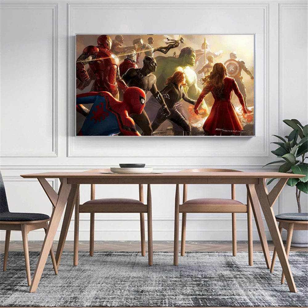 

Canvas Big Large Size Avengers Infinity War Captain American Iron Man Thanos Movie Posters and Prints Living Room Decoration