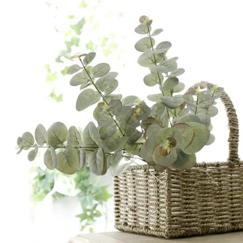 

Artificial silk Eucalyptus tree branches for home table decor DIY spring wedding decoration Flower arrangment plant leaf wreath