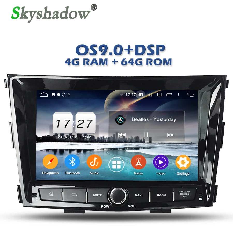 Perfect DSP Android 9.0 4GB + 64GB Octa Core Car DVD Player Wifi IPS Bluetooth 4.2 RDS RADIO GPS Google Map For SsangYong Tivolan 2014 0 Perfect DSP Android 9.0 4GB + 64GB Octa Core Car DVD Player Wifi IPS Bluetooth 4.2 RDS RADIO GPS Google Map For SsangYong Tivolan 2014 0