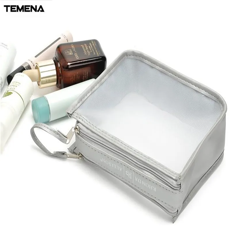 

TEMENA Cosmetic Bag Storage Case Holder Zipper Portable Travel Make Up Storage Bag Organizer Cosmet trousse de toilette BCB612A