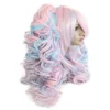 HAIRJOY Femmes 70 cm Longues Bleu Mixtes Rose Ondulés Tressé 2 Queues de Cheval Synthétique Partie Cosplay Perruque 15 Couleurs Disponibles ► Photo 2/6