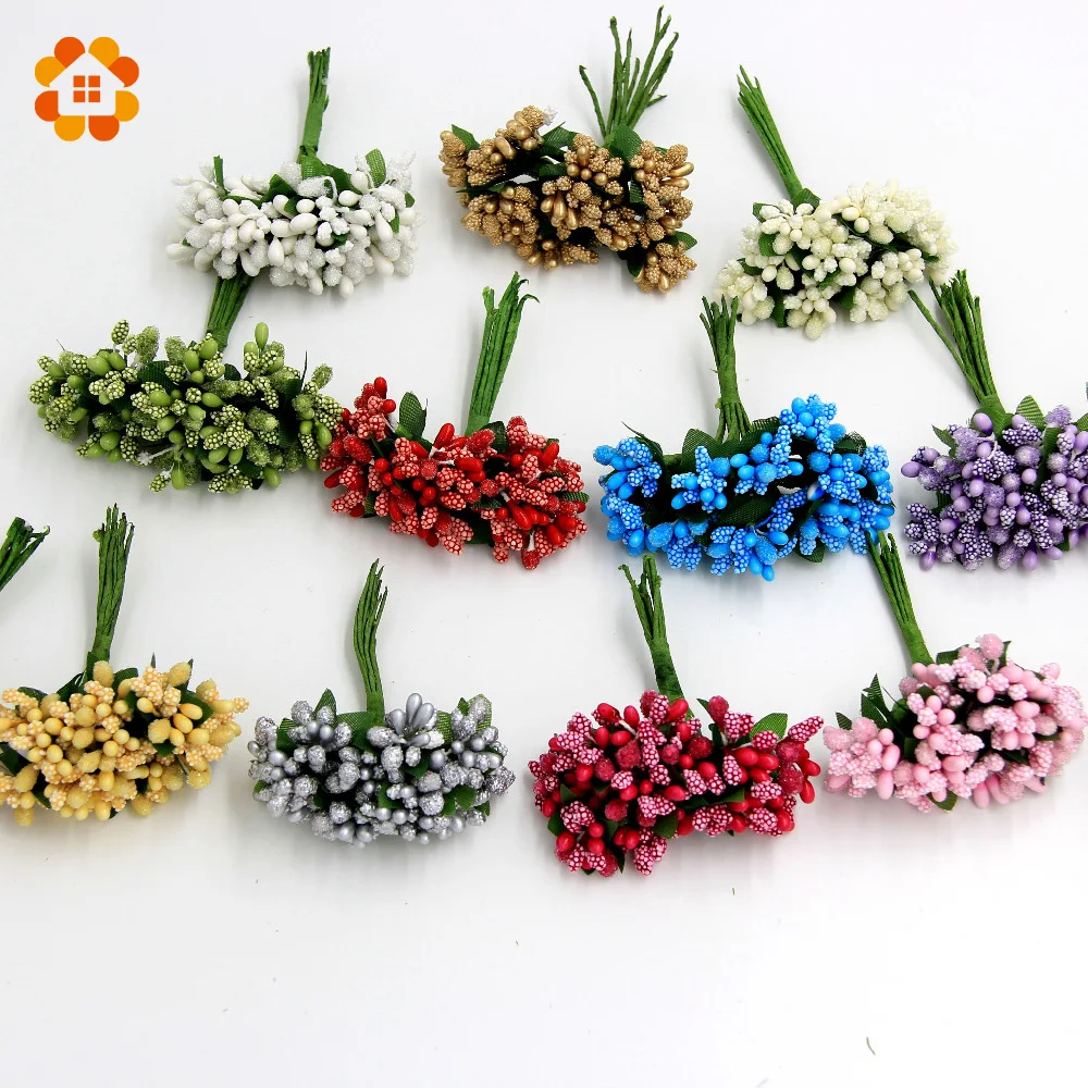 12 шт. искусственная тычинка бутон ягоды DIY ремесла цветок для свадебной вечеринки