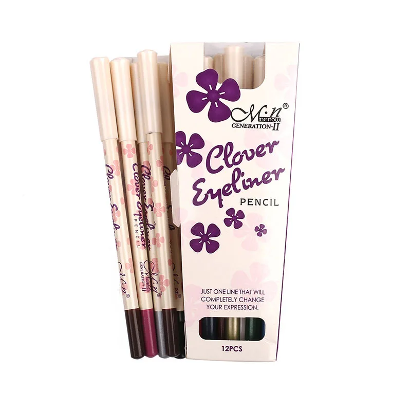 Menow карандаш для глаз 12 цветов деревянная ручка красивый, с цветочным принтом макияж подводка для глаз водостойкий косметический карандаш MN006