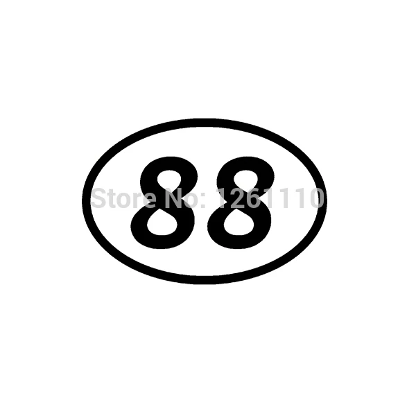 

88 Eighty-eight Number Oval JDM Vinyl Sticker Car Truck Bumper Window Decal Motorcycle Aufkleber 10 Colors