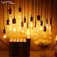 YNL Lampada Vintage LED Edison Bulb E27 E14 220V 2W 4W 6W 8W Bombillas ST64 G80 LED Lamp Antique Retro Glass Filament Light Bulb