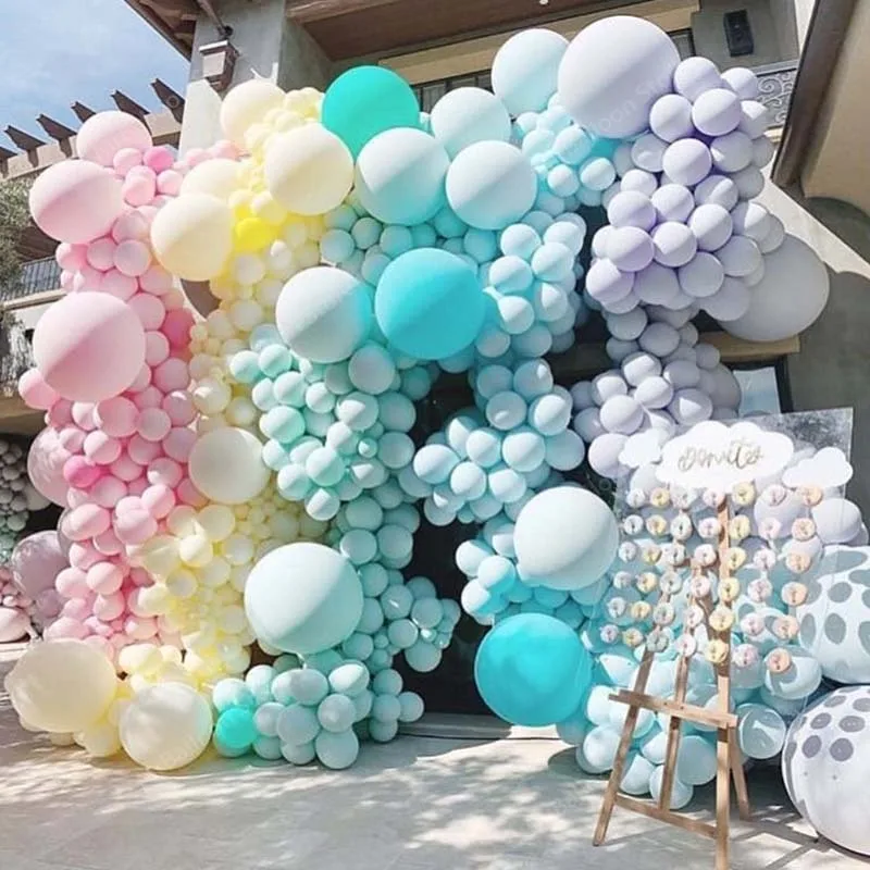 10 18 36 дюймов Большой пастельных шарики Baby Shower украшения мгновенной проявки Macaroon баллоны Blanc на свадьбу и день рождения Globos латексный воздушный шар S6XZ