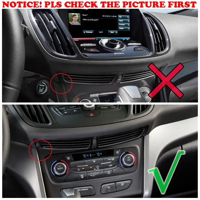 AX-Chrome-Dashboard-Front-Central-Control-Console-Middle-Air-Vent-Cover-Outlet-Trim-Frame-Molding-For