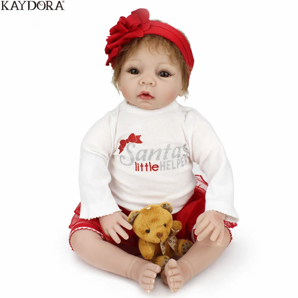 

KAYDORA 22inch 55cm Silicone Reborn Baby Dolls Cloth Body Lifelike Mohair Real Doll Handmade Realistic Kids Reborn Bebe