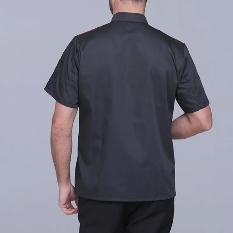 Men Women Plus Size Short Sleeve Classic Chef Jacket Coat Summer Restaurant Cook Uniforms Food Service Work Apparel With Pockets