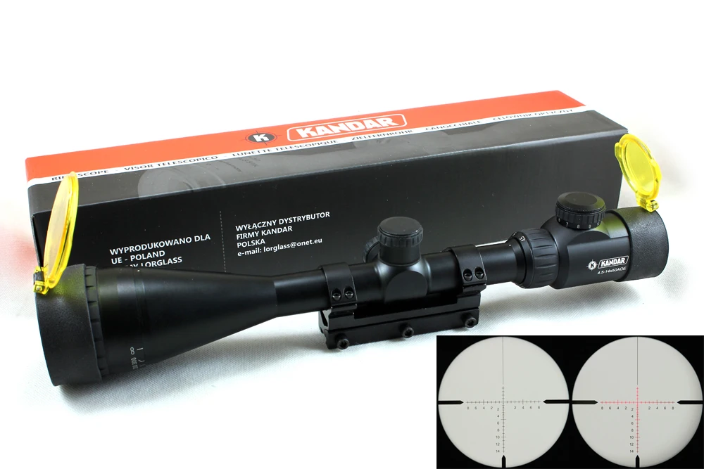 Hunting KANDAR 4 5 14x50 AOE riflescope RED Special Cross Reticle Sniper Optic Scope Sight FOR