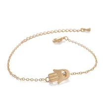 10 шт./лот позолоченный и посеребренный браслет Хамса, форма руки с Хрустальная цепочка смарт-браслеты для женщин