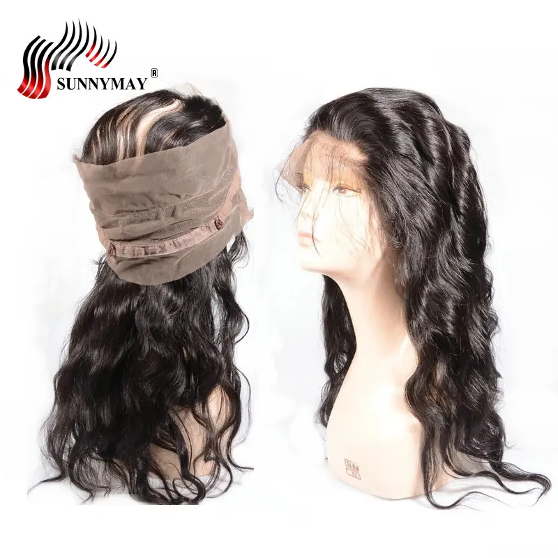 Sunnymay шелковая основа 360 фронтальная кружевная предварительно выщипанные бразильские девственные волосы объемная волна фронтальная кружевная застежка с детскими волосами