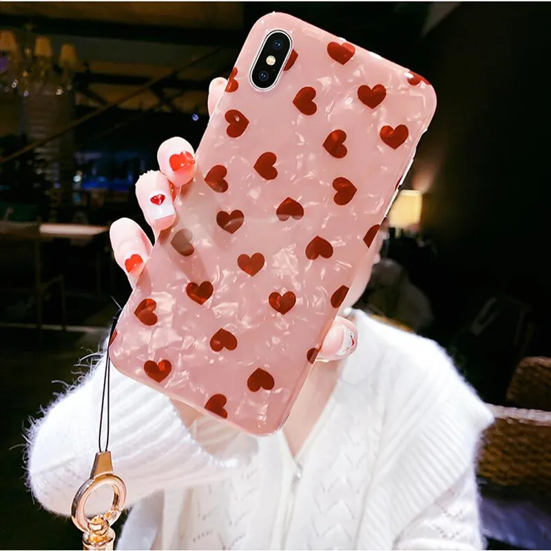 

Luxury Simple Pink love silicone soft case for huawei Honor 8X 7X V9 V10 V20 honor play honor 8 9 10 lite p8 lite 2017