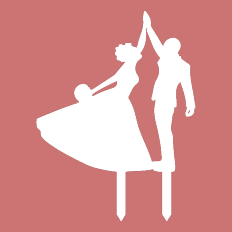 

Lovely Wedding Mr & Mrs Acrylic Bride Groom Cake Flag Toppers Multi Colors For Wedding & Anniversary Party Cake Decor Hot Sale
