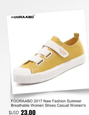 Fooraabo, Новая мода Женские кеды Обувь для девочек Летняя парусиновая обувь дышащая повседневная прогулочная обувь Tenis Для женщин