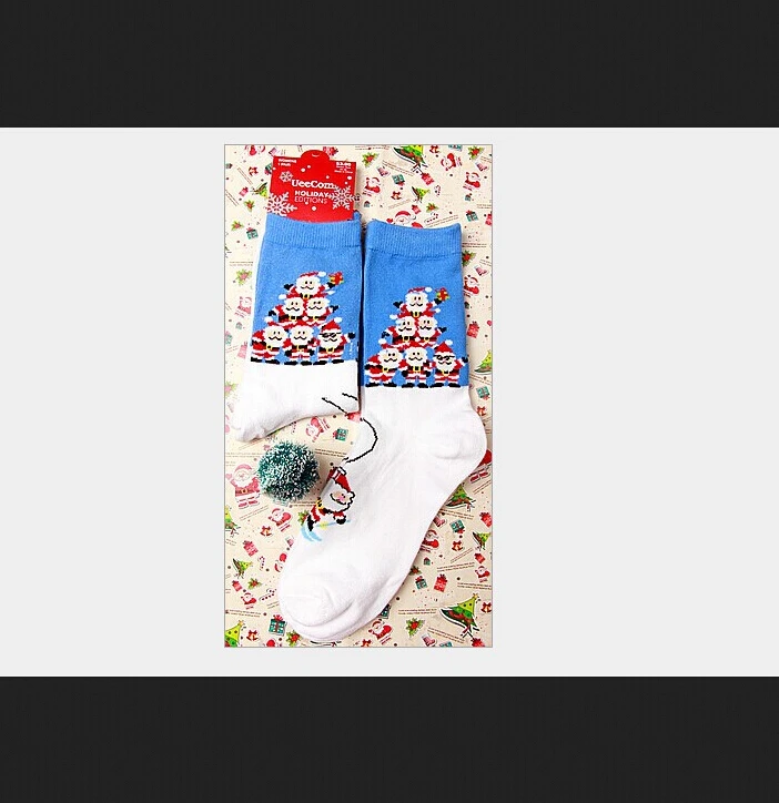 Для мужчин Для женщин рождественские хлопковые носки с Санта Клаусом и снеговиком носки со снежинками Уродливые Рождественские наполнитель осень-зима Новая мода - Цвет: Santa Claus