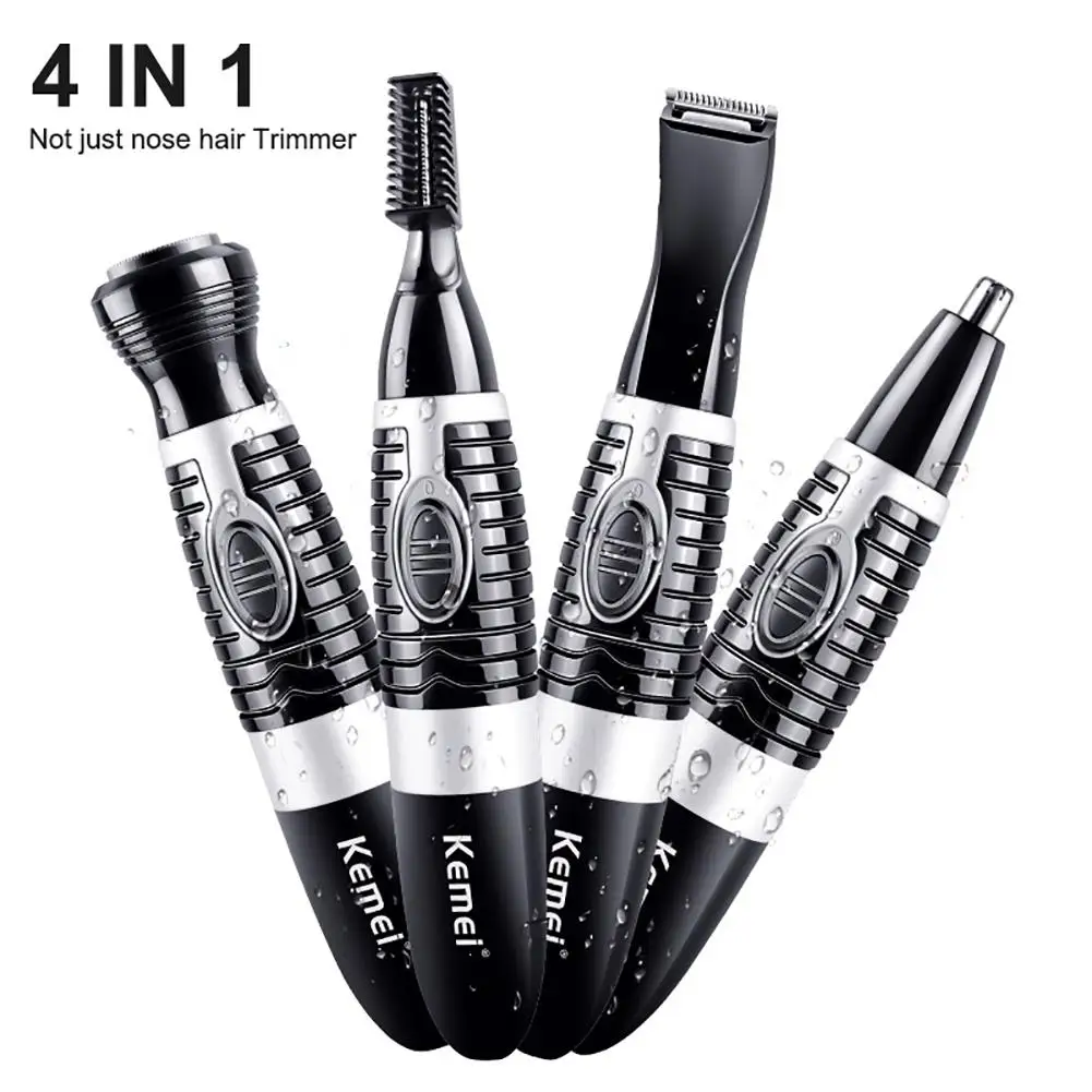 

Kemei KM-PG500 4 in 1grooming kit Electric Nose Ear Beard Shaver Razor Eyebrow Precision Hair Trimmer Battery Powered