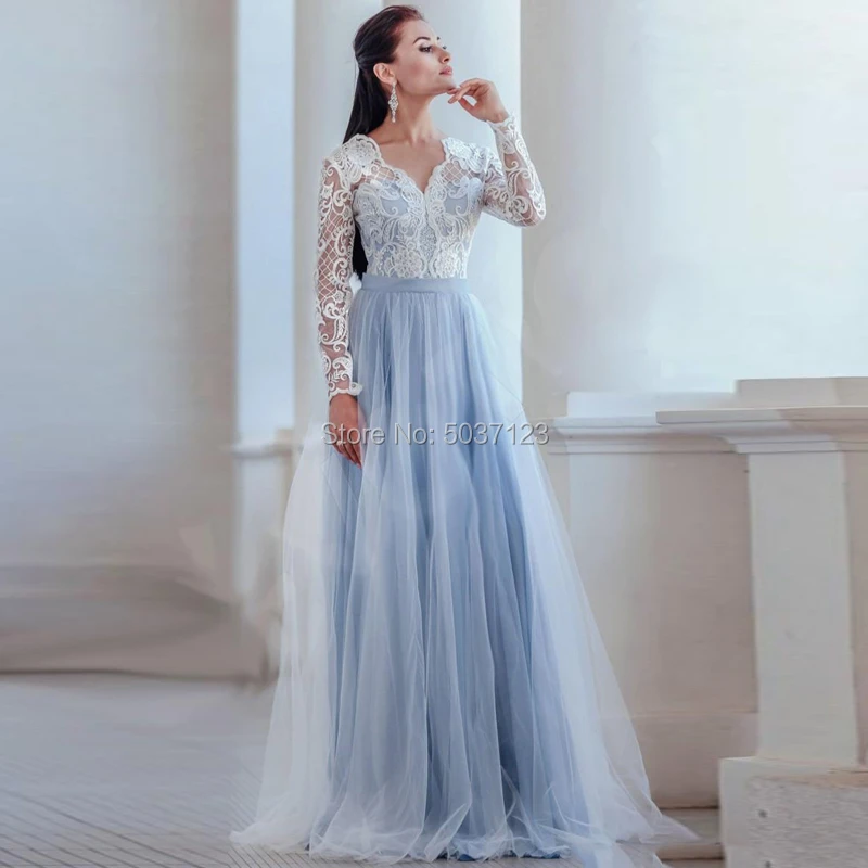 light blue bridal gown