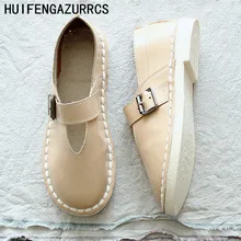 HUIFENGAZURRCS/кукольная обувь ручной работы; художественная обувь на плоской подошве в стиле ретро mori girl; повседневная обувь; милые босоножки; 5 цветов